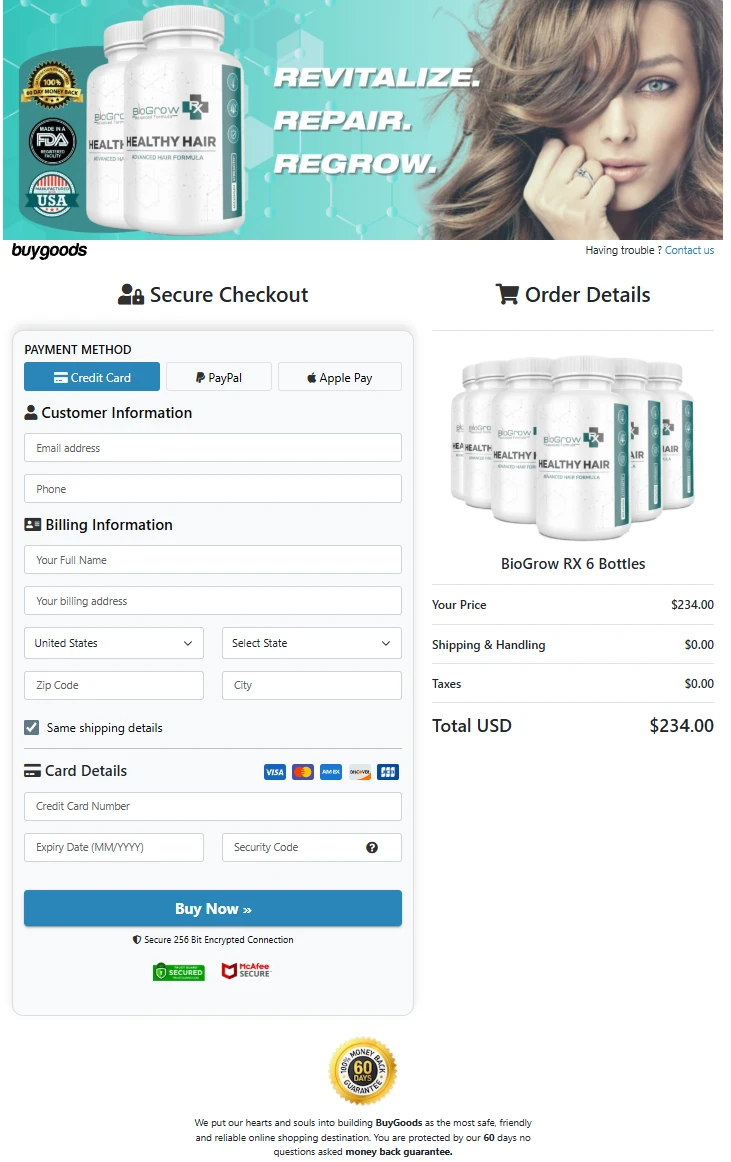 BioGrow checkout process
